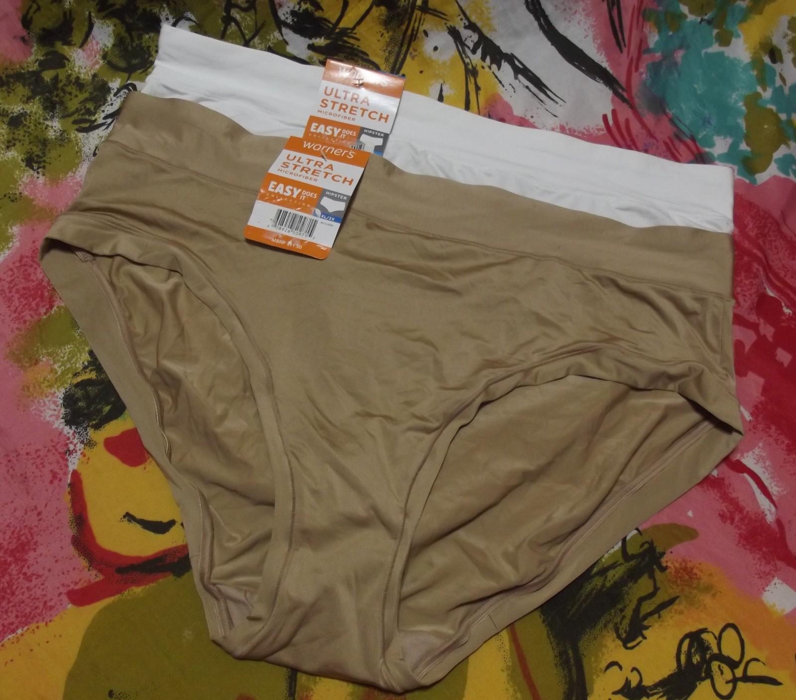 2 NEW WARNERS RU9331P 212 MICROFIBER ULTRA STRETCH HIPSTER PANTIES XL/8