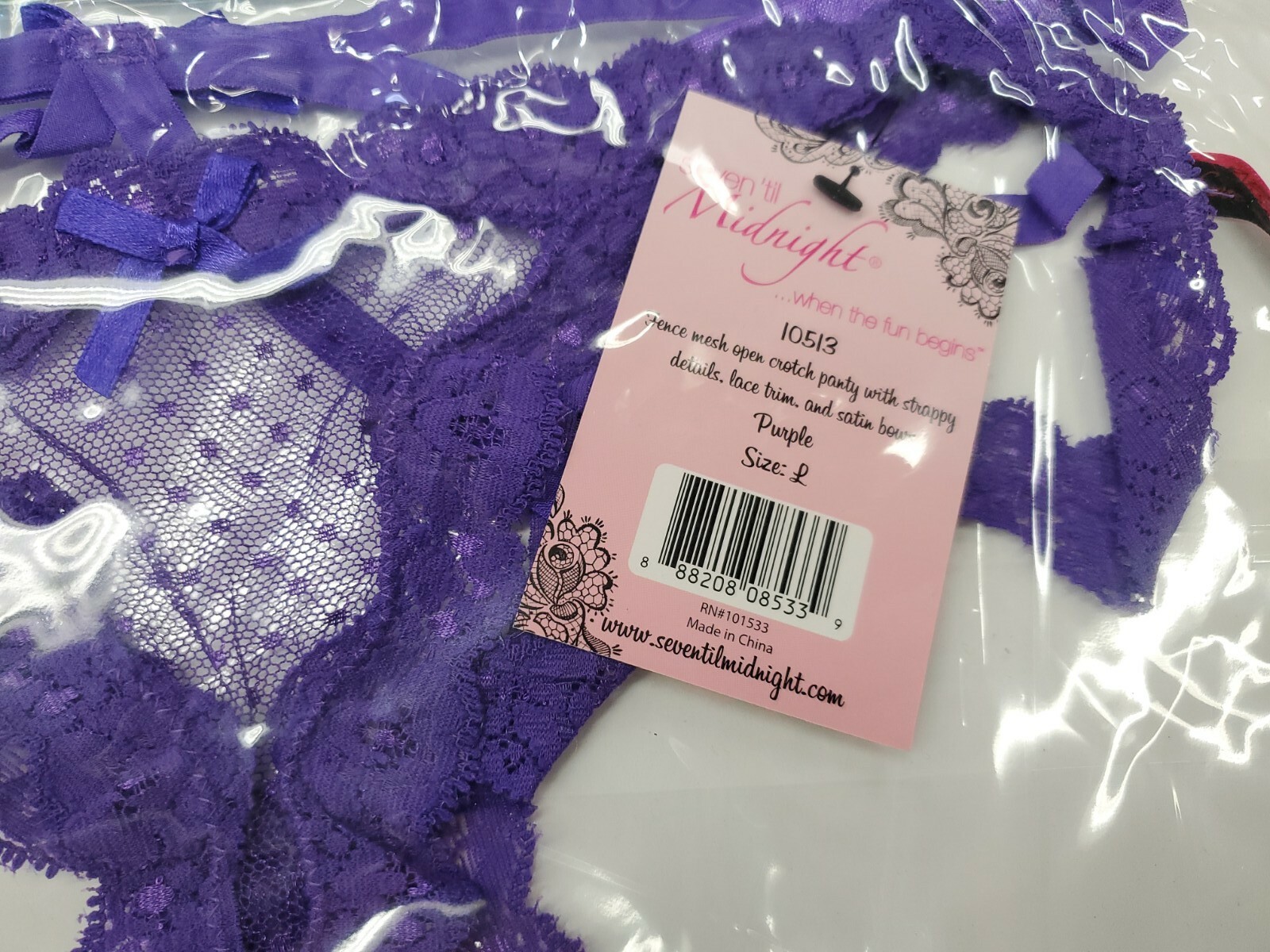 Seven Til Midnight Lace Panty Size Large Lot of 2 New