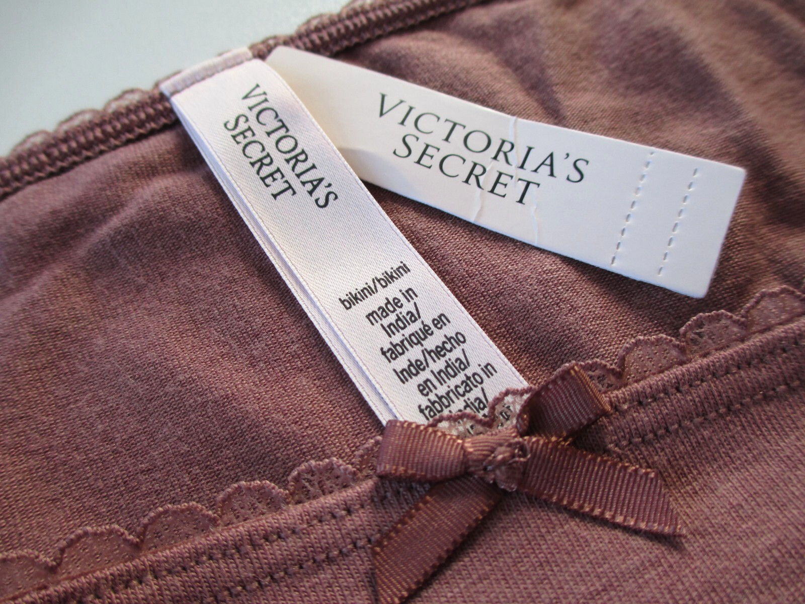 VICTORIA’S SECRET Cotton Bikini Panty S L XL Lace Trim NWT Vintage Rose VS