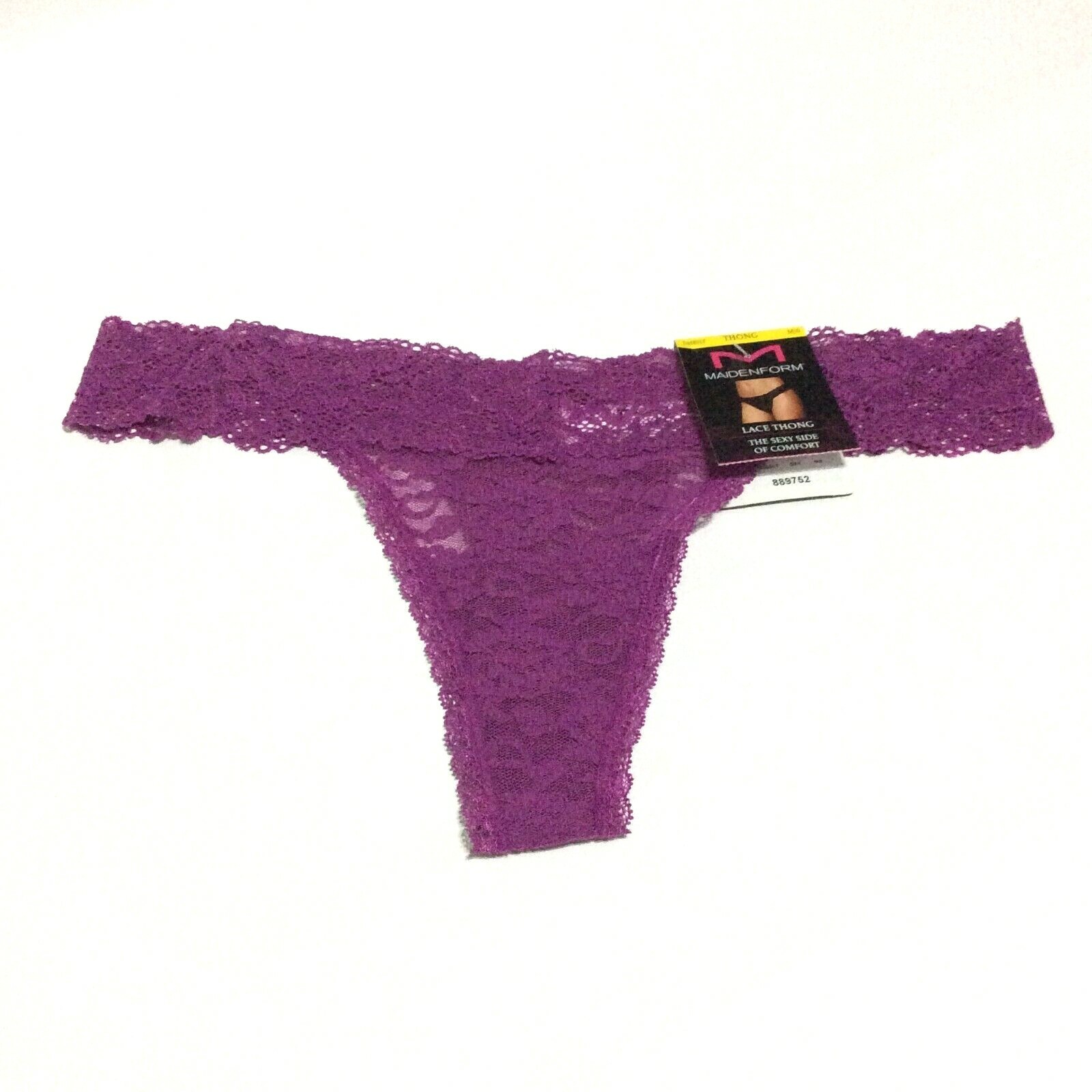 Maidenform Sexy Lace Purple Thong Panty Womens Size Medium 6