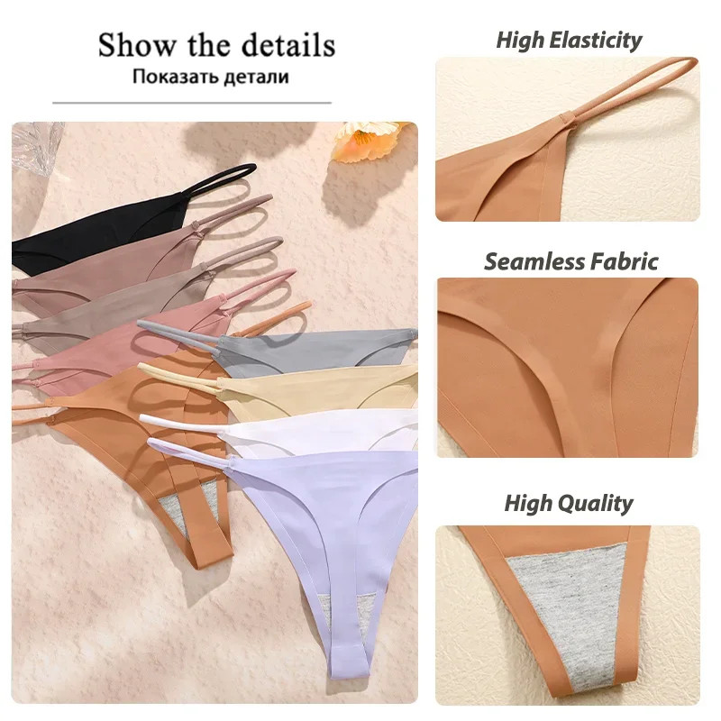 Seamless Thong Low Waist Stretch T Back Panties Soft Comfortable Fit 10PCS Set