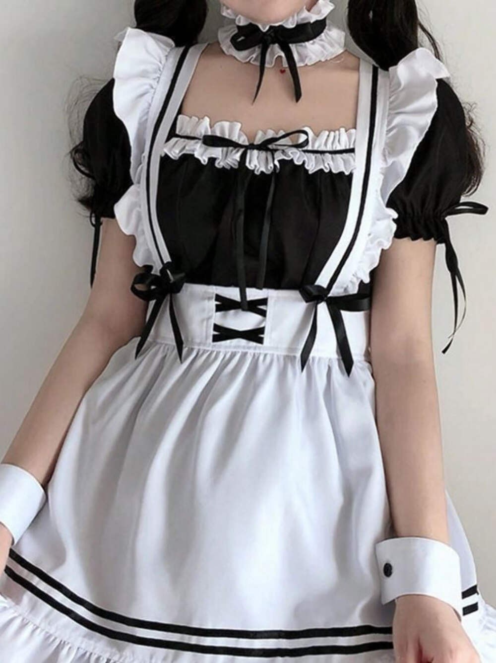 French Maid Costume set cosplay Fancy Dress Women Outfit size M / UK 10 sissy
