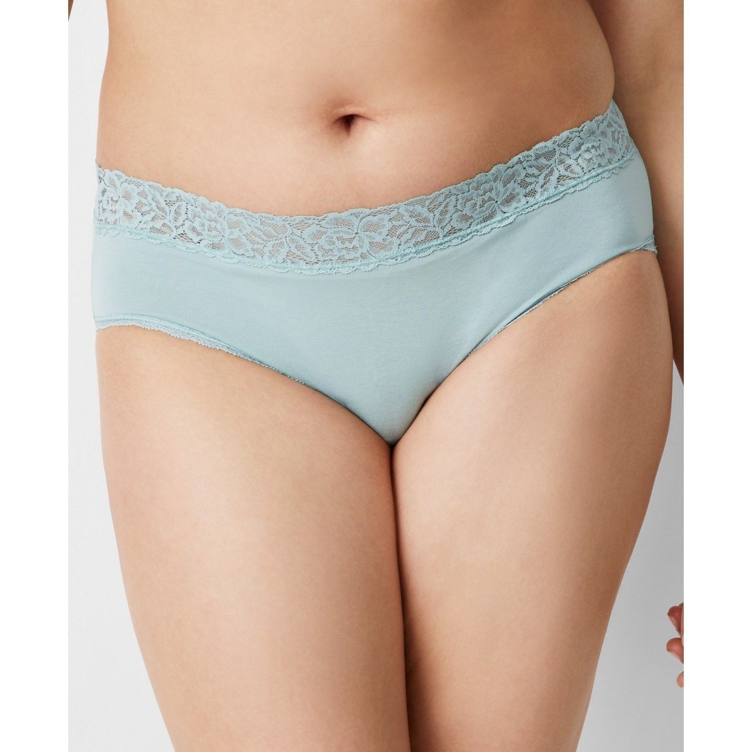 State of Day Intimates Womens Waistband Lace Panty Gray Mist Large Underwear NWT