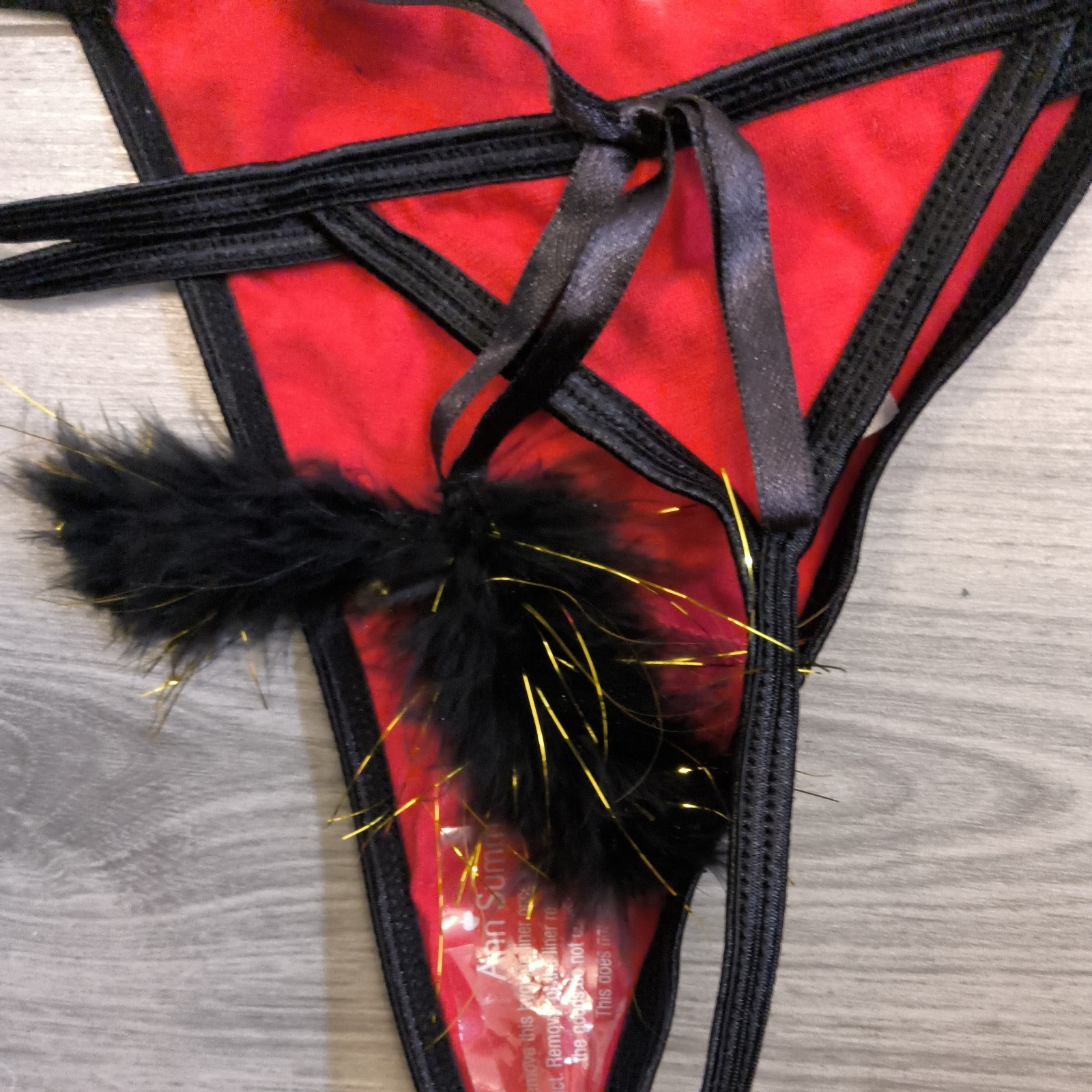 BNWT Vintage Ann Summers Red Jingle My Bells Christmas Thong Size 4-6