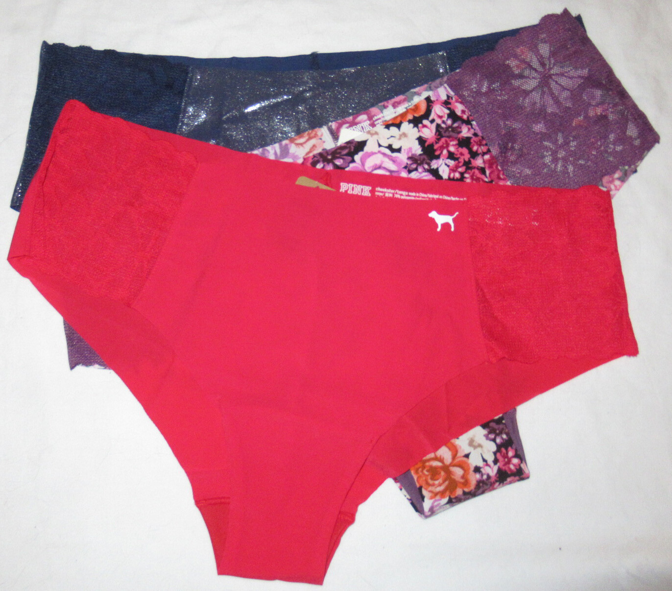 Pink by Victoria’s Secret Panty Underwear NO-SHOW LACE TRIM CHEEKSTER Size XL