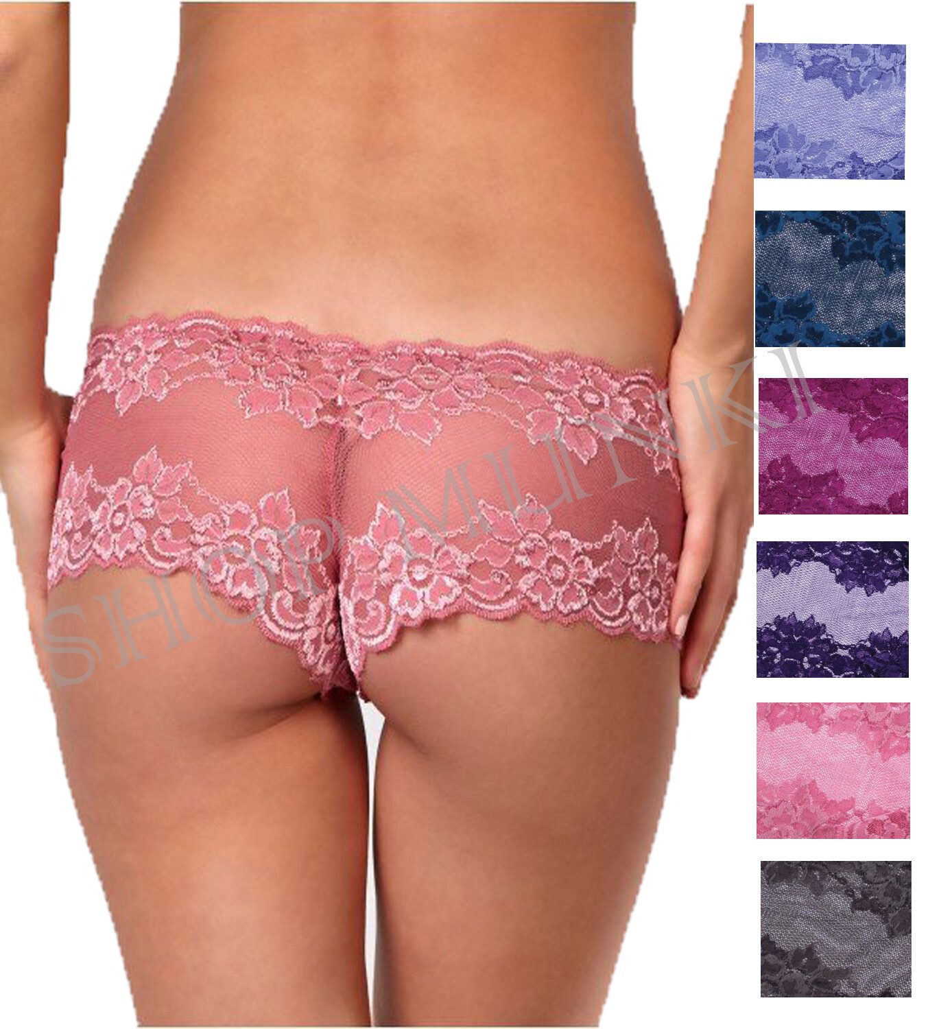 Montelle Intimates Women’s Lace Cheeky Boyshort Panty