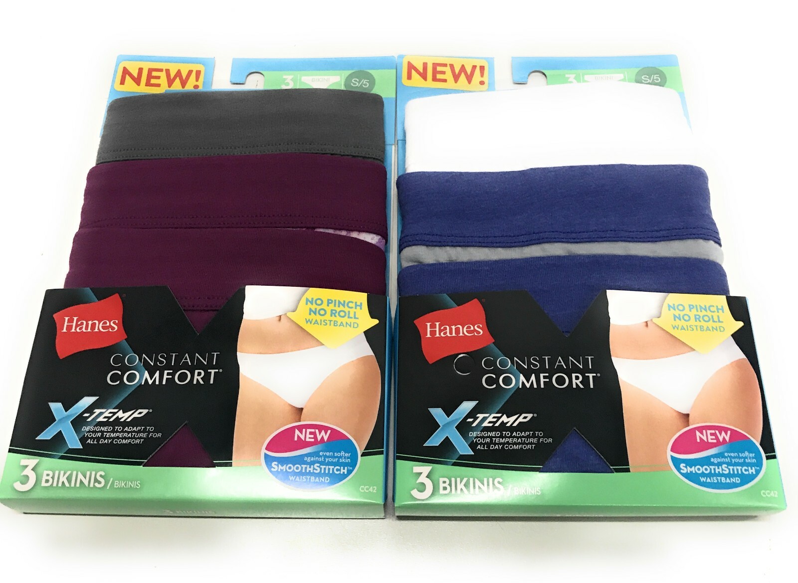 Hanes – Constant Comfort X-Temp Bikini Smoothstitch Women’s Size 5/S (2 Pack)