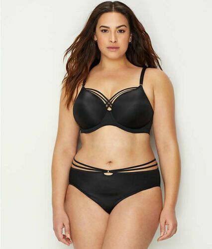 Elomi Bijou Flirt Strappy Brief Panty 4245 Sizes M-4XL Black New with tags $34