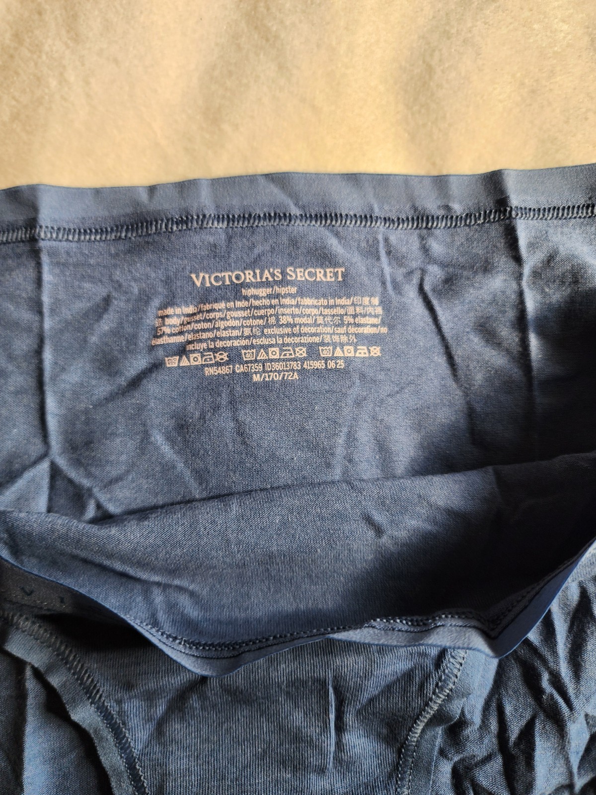4 VICTORIA SECRET PANTY BIKINI CHEEKHIPHUGGER, Cotton Blend, Sz M India 54867 Nw