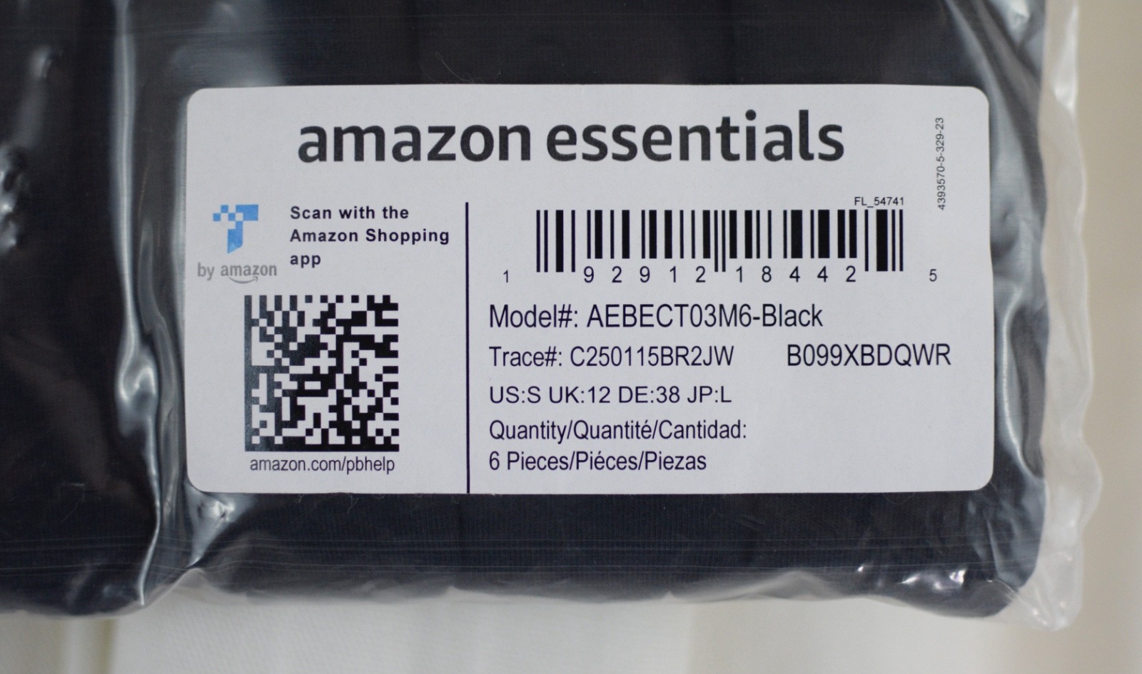 Amazon Essentials 6 Pack Women’s Cotton Midi Brief Underwear Black Size Small