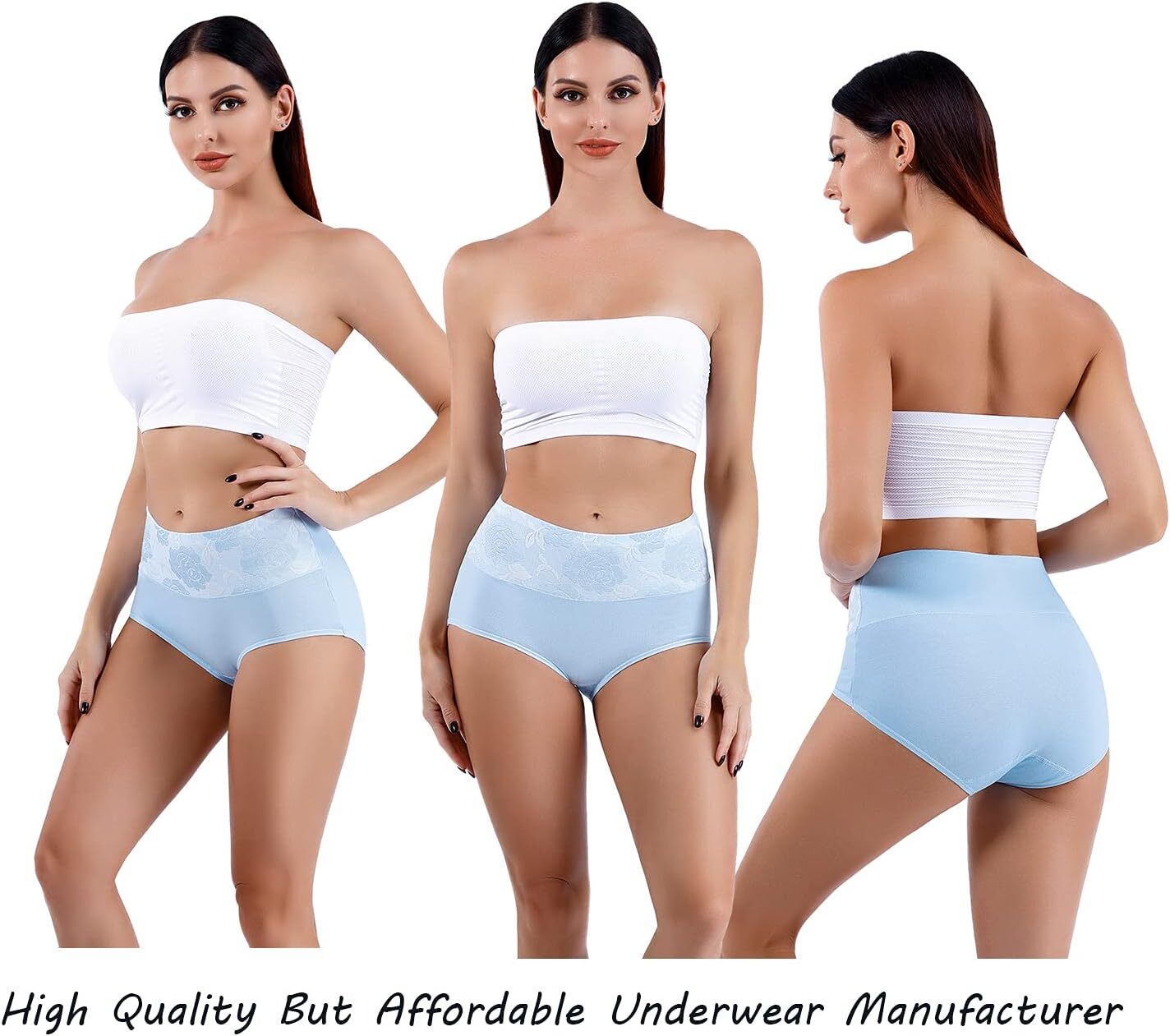 5Pack Womens High Waist Underwear Tummy Control briefs,Postpartum Cotton Panties