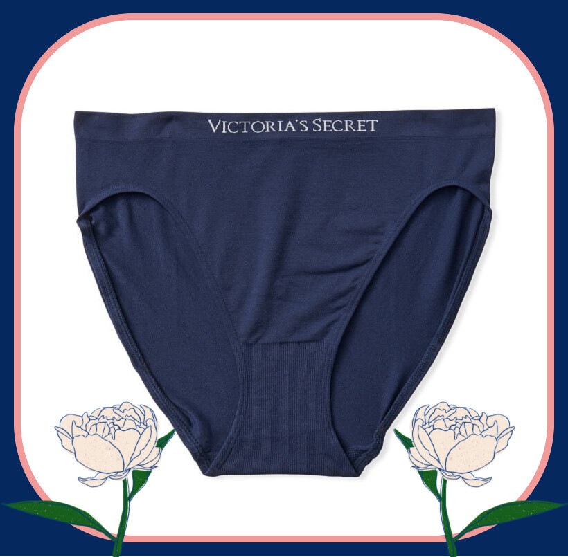 XXL Navy SEAMLESS NO SHOW FULL COVER Victorias Secret High Leg Waist Brief Panty