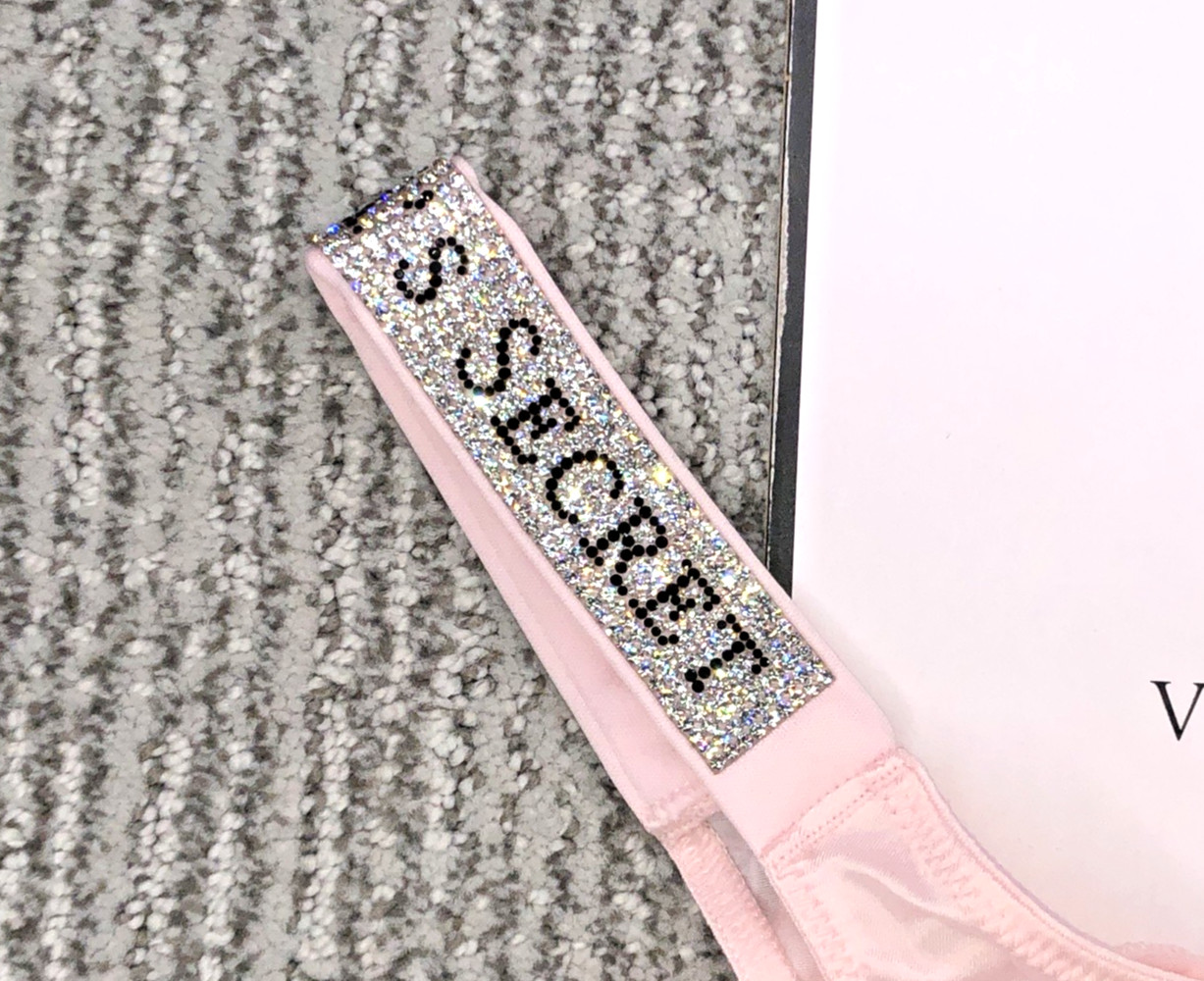 Victoria’s Secret Very Sexy NWT Medium Pink Spellout Shine Strap Brazilian Panty