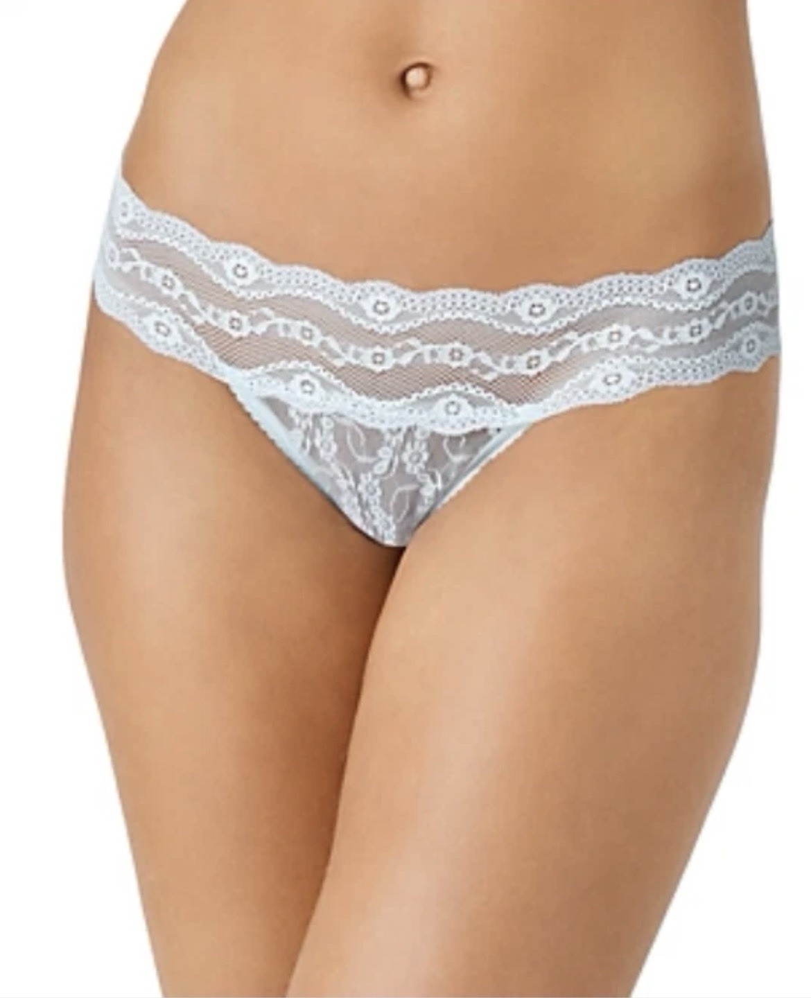 B.tempt’d by Wacoal Lace Kiss Thong Underwear Saltwater Slide Size-XL