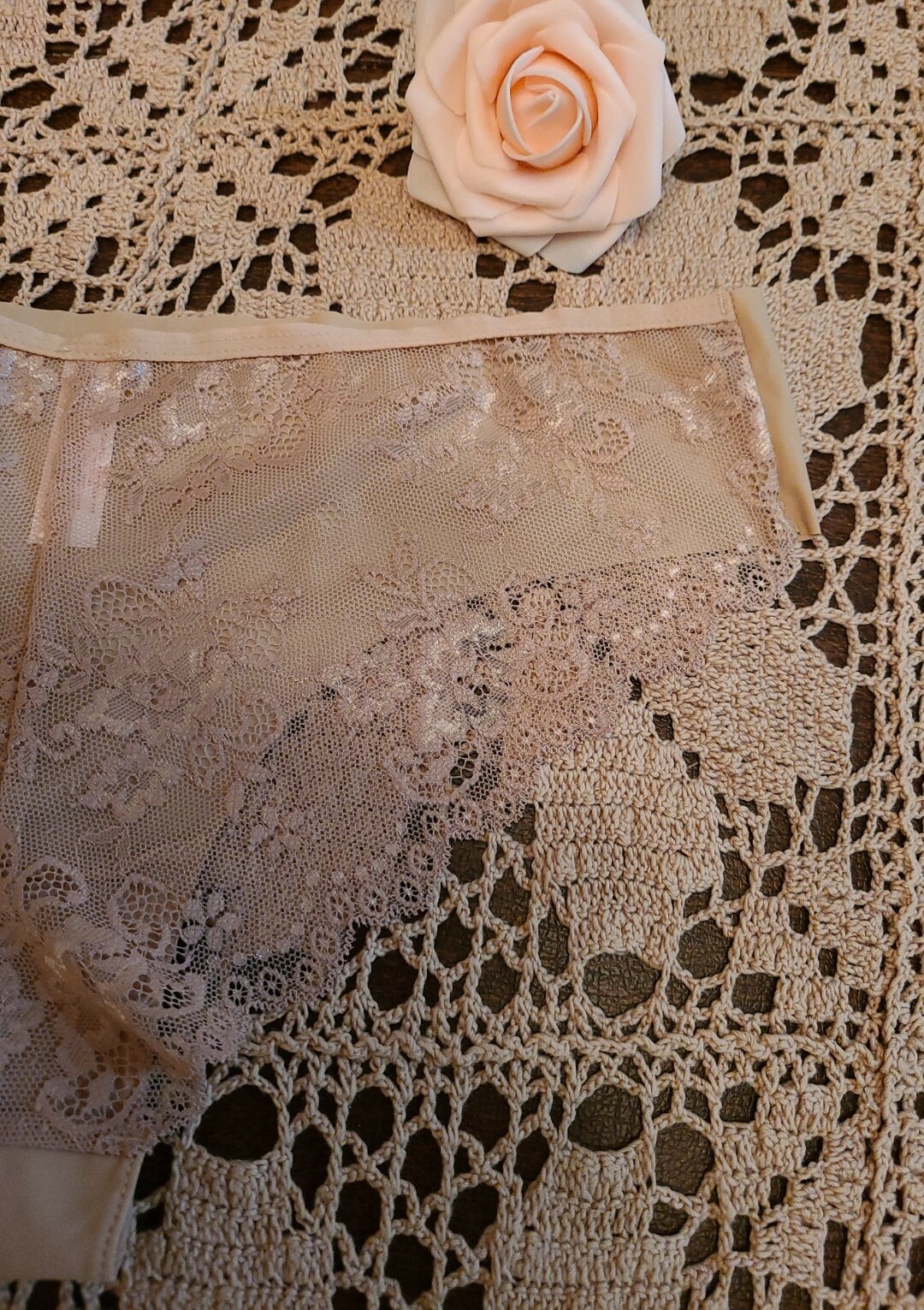 Large Rare CANDIES CHEEKY Smooth SeXy Microfiber LUXURY LACE Panty ~ NWT