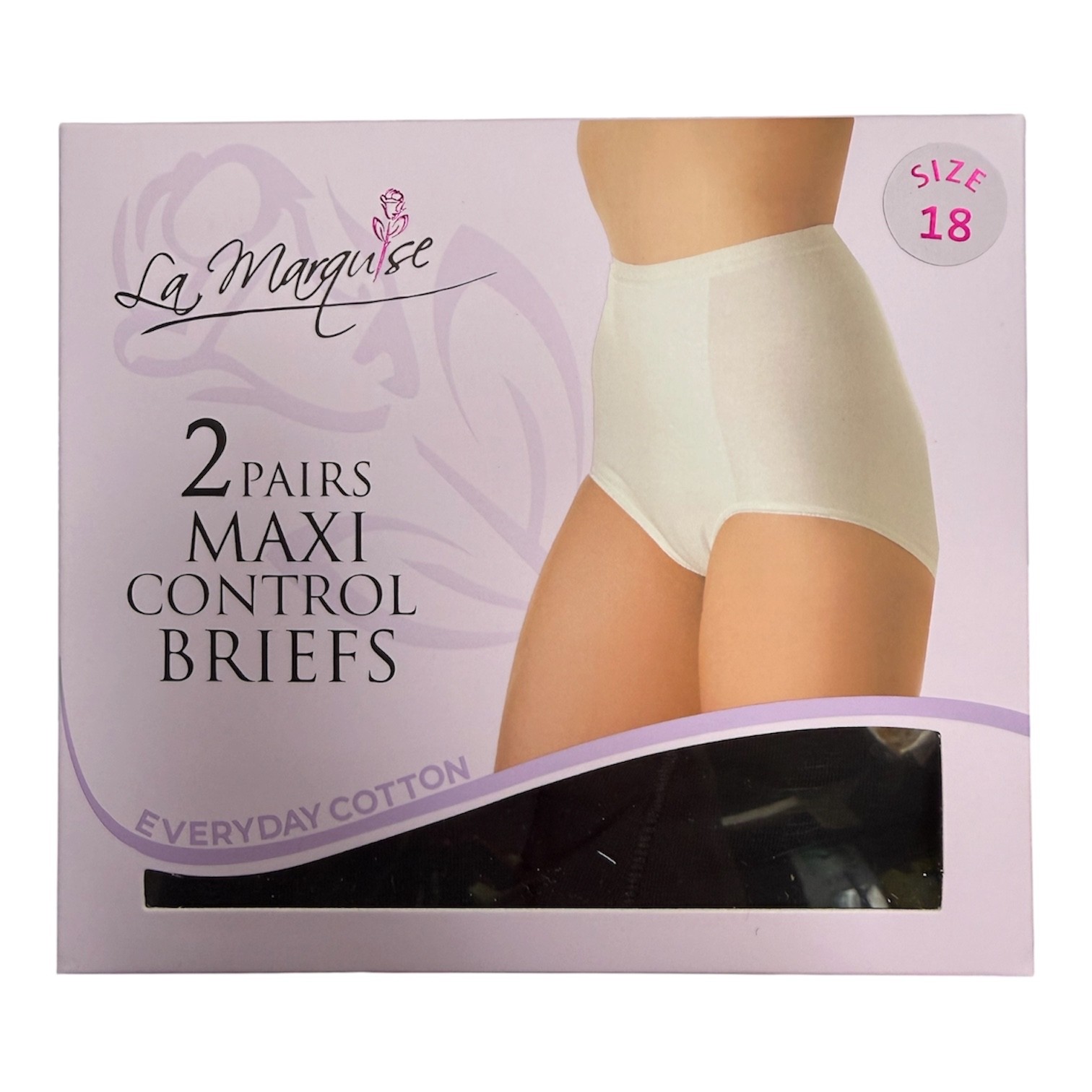 New Sloggi Type La Marquise Brand Maxi Control Brief Black White 2 Pack Cottonzz