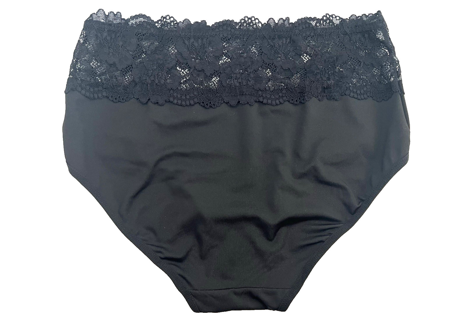 Ladies High Waisted Floral Lace Sheer Panties Black Comfy Wear Medium Size
