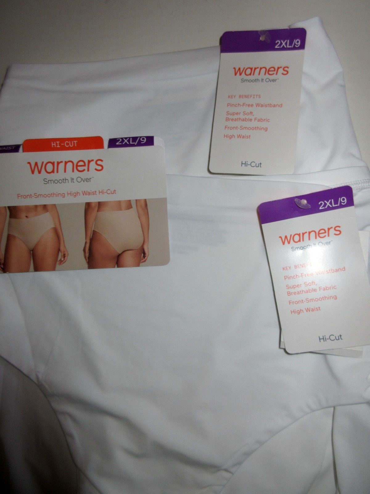 Warners 2-Pair HI CUT panties Smooth it over Front High waist RT9021 nylon 2XL/9