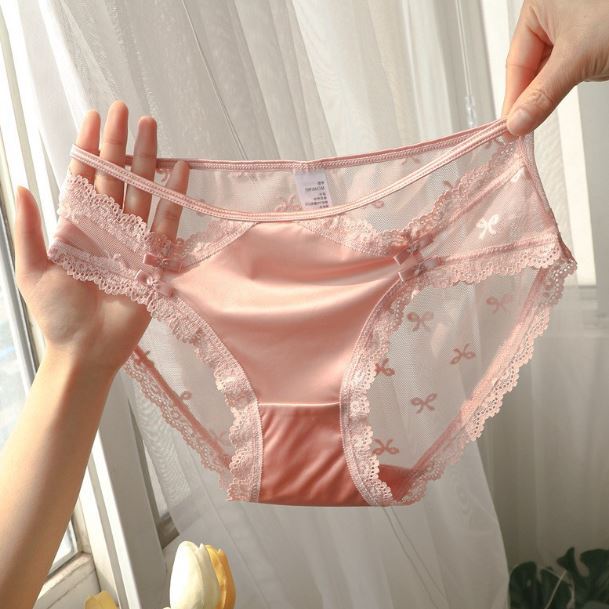 5 PackLot Sexy Womens Satin Panties Briefs See Through Sheer Underwear Lingeries