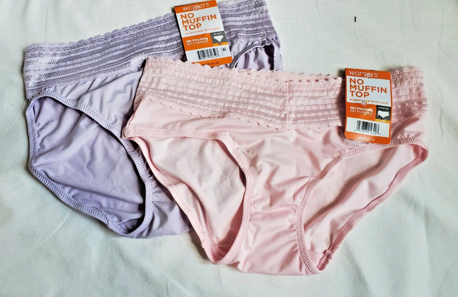 2 pair Warner panties- No muffin top sz 5 -NWT-wide top comfort band