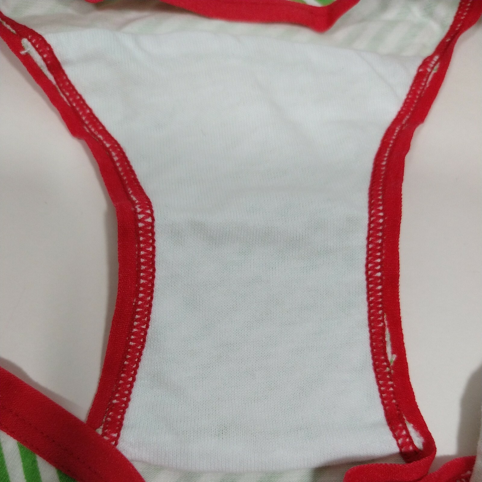 String Bikini Panties Size 5 Small Green White Flirtitude Striped Bottoms