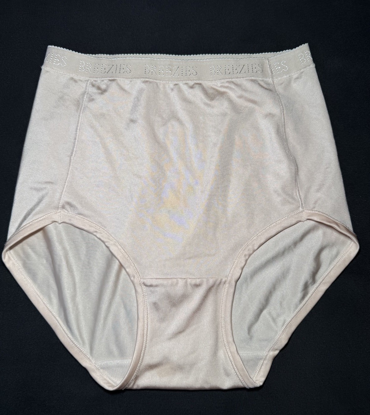 Vintage Breezies SIGNATURE BAND SECOND SKIN SATIN HI LEG BRIEF SILKY PANTY Small