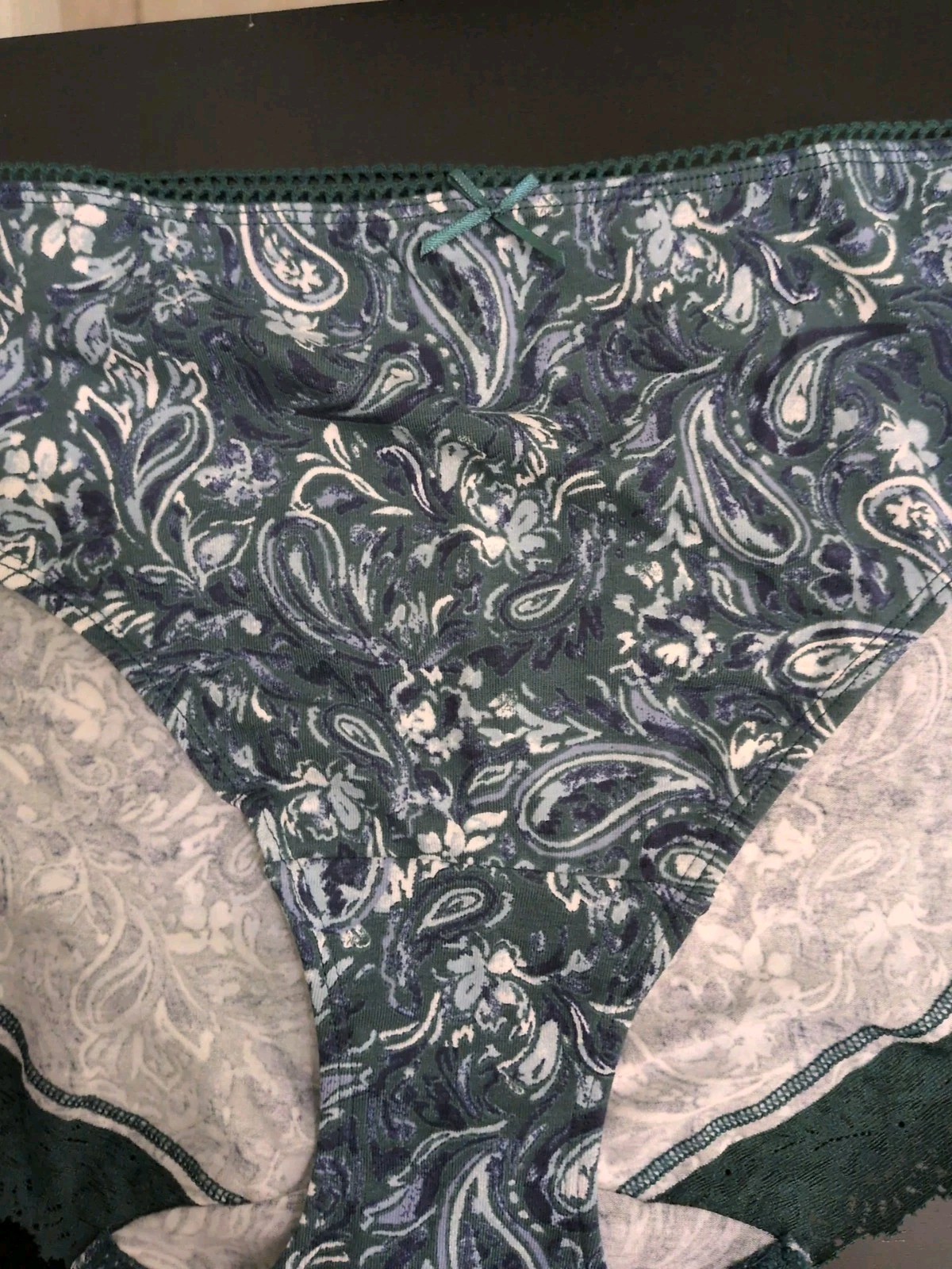 Lane Bryant 18/20 Cotton Hipster SET 2 NEW BLK Floral + Grn Paisley Lace