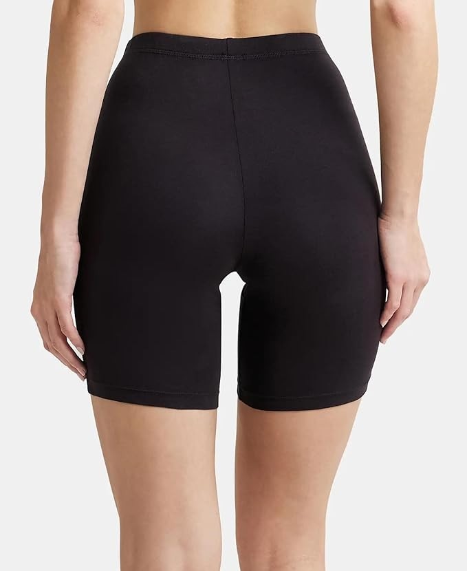 Jockey 1529 Women’s Cotton Elastane Mid Waist Shorties | High Coverage Stretch