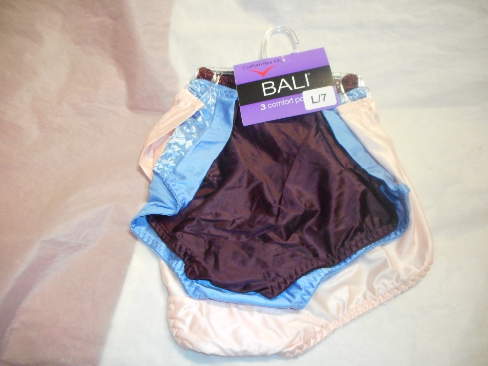 3 PK Bali Multicolor Double Support Brief Panty Medium,Large, XL & 2X/9