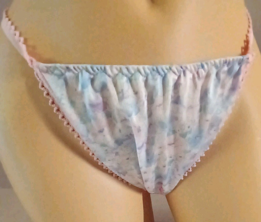 Vintage 60 Style Brazilian Bikini Panty S 6 Adult Unisex Silky Nylon