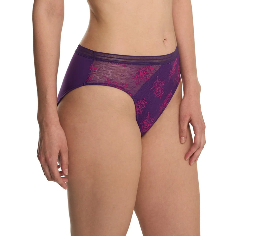 Natori SMALL Love Lace Panty 774351 Vivid Grape / Sakura Pink —NWT TAGS—