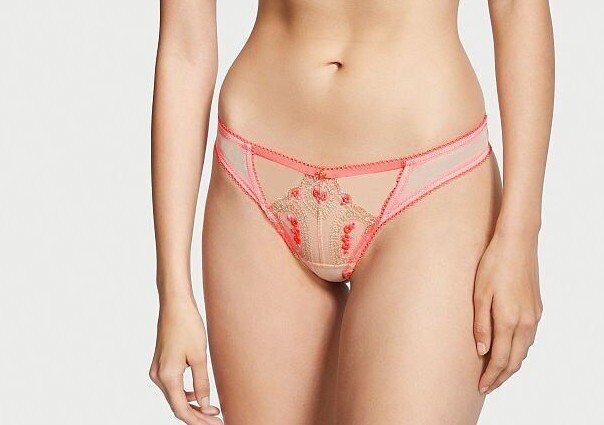VICTORIAS SECRET DREAM ANGELS EMBROIDERED HEART STRAPPY THONG PANTY S M L XL XXL