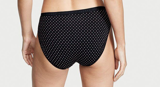 M L XL XXL Black Pink Dot Cotton Victorias Secret HighLeg Waist Brief Pantie