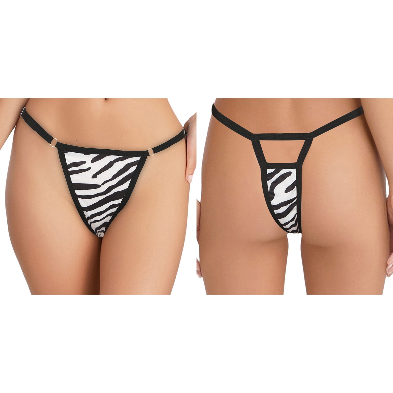 Women’s Simple Thongs Low Rise Micro Sexy Printed Undies Swimwear Nightwear