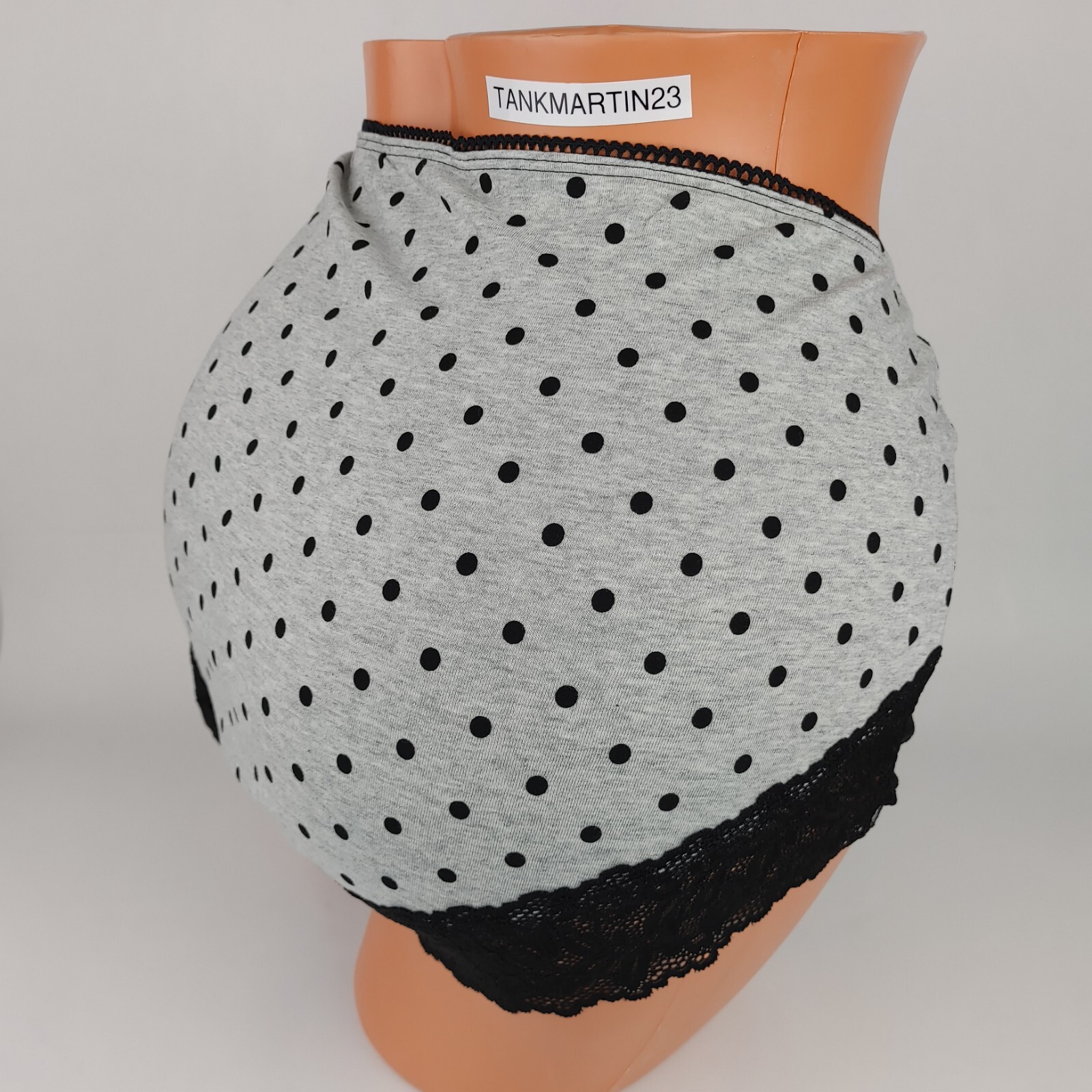 NWT LANE BRYANT CACIQUE 22/24 COTTON FULL BRIEF PANTY GRAY BLACK POLKA DOT PLUS