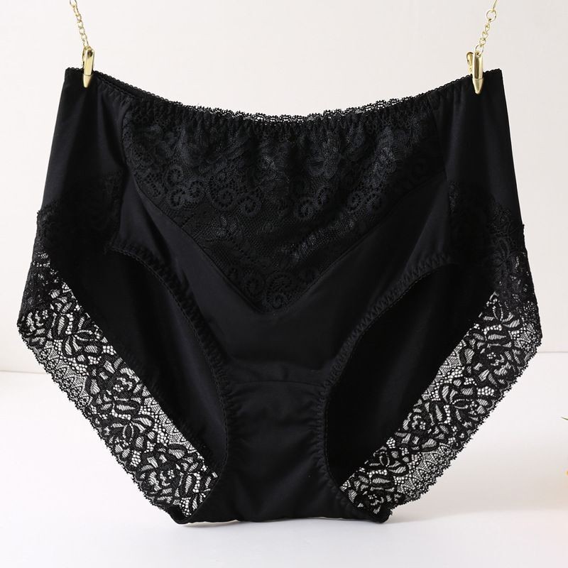 Women Panties Lace Underwear Briefs High Waist Silk Traceless Quick Dry Lingerie