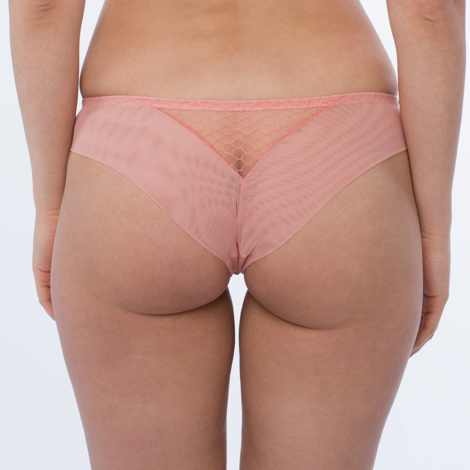 Samanta Lea Sheer Mesh Tulle Low Rise Tanga Panty New Women’s Pink Lingerie M300