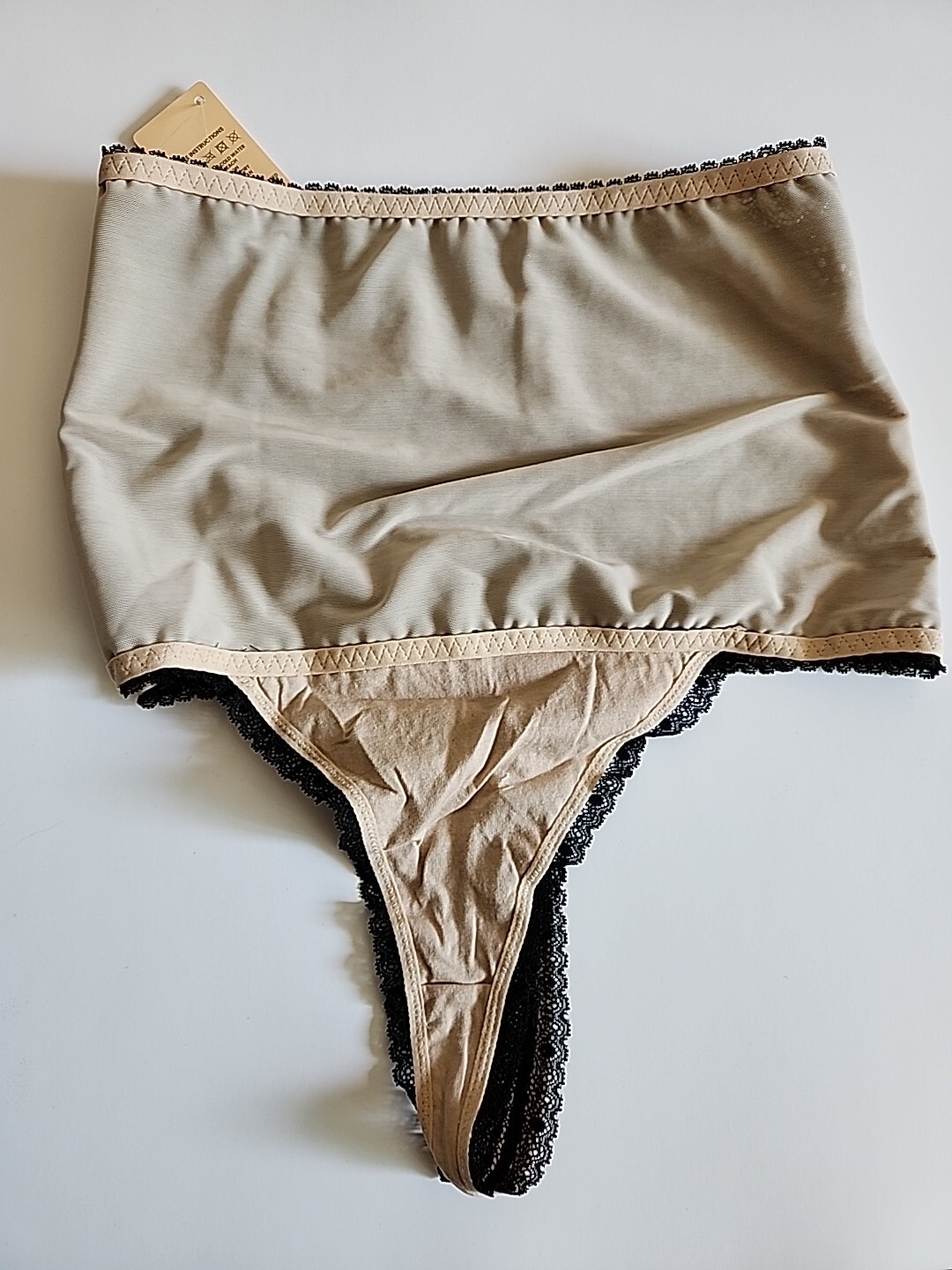 Nwt Popilush Shapewear High-waisted Underwear Lace Thong Black Size XXL