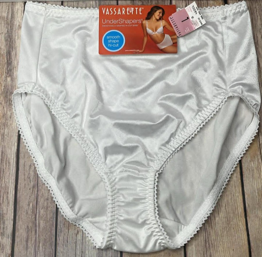 NEW NOS Vassarette Undershapers Women’s LARGE Hi Cut Brief Panty 48001 Lot of 2