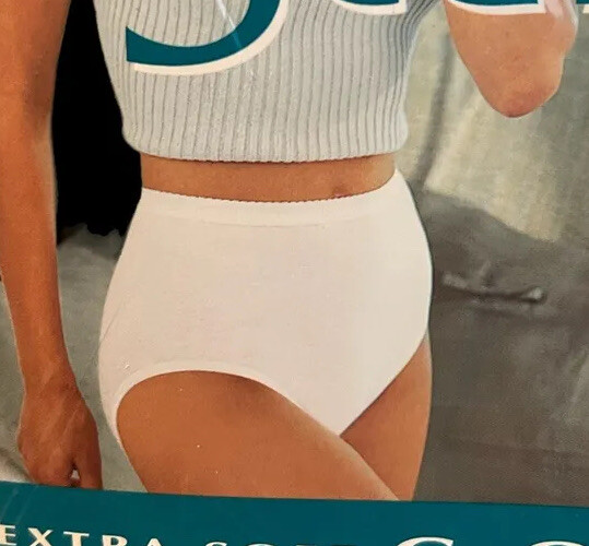 Fruit Of Loom High Waist Naturally Seamless Cotton Ribbed Briefs XL New 1999 VTG