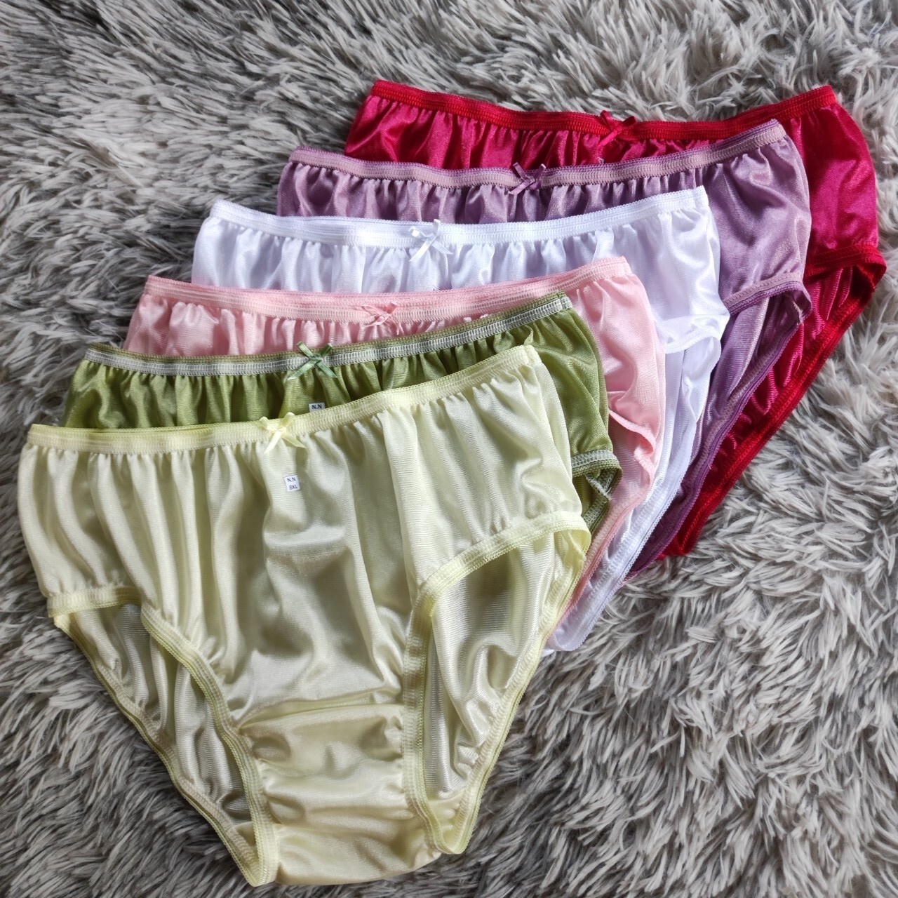 6 Bikini Panties Underwear Woman Man Light Soft Nylon Silky Briefs Hip 38″-42″XL