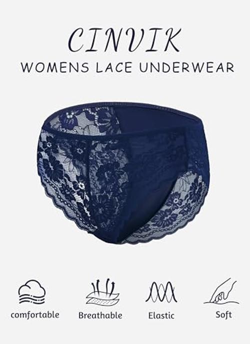Lace Panties for Women Sexy Underwear Black Lace 3X 5pcs-black/White/Red