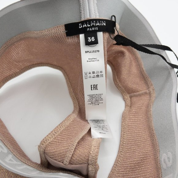 Balmain Logo Band Brazilian Panties Sz 36 / US 4