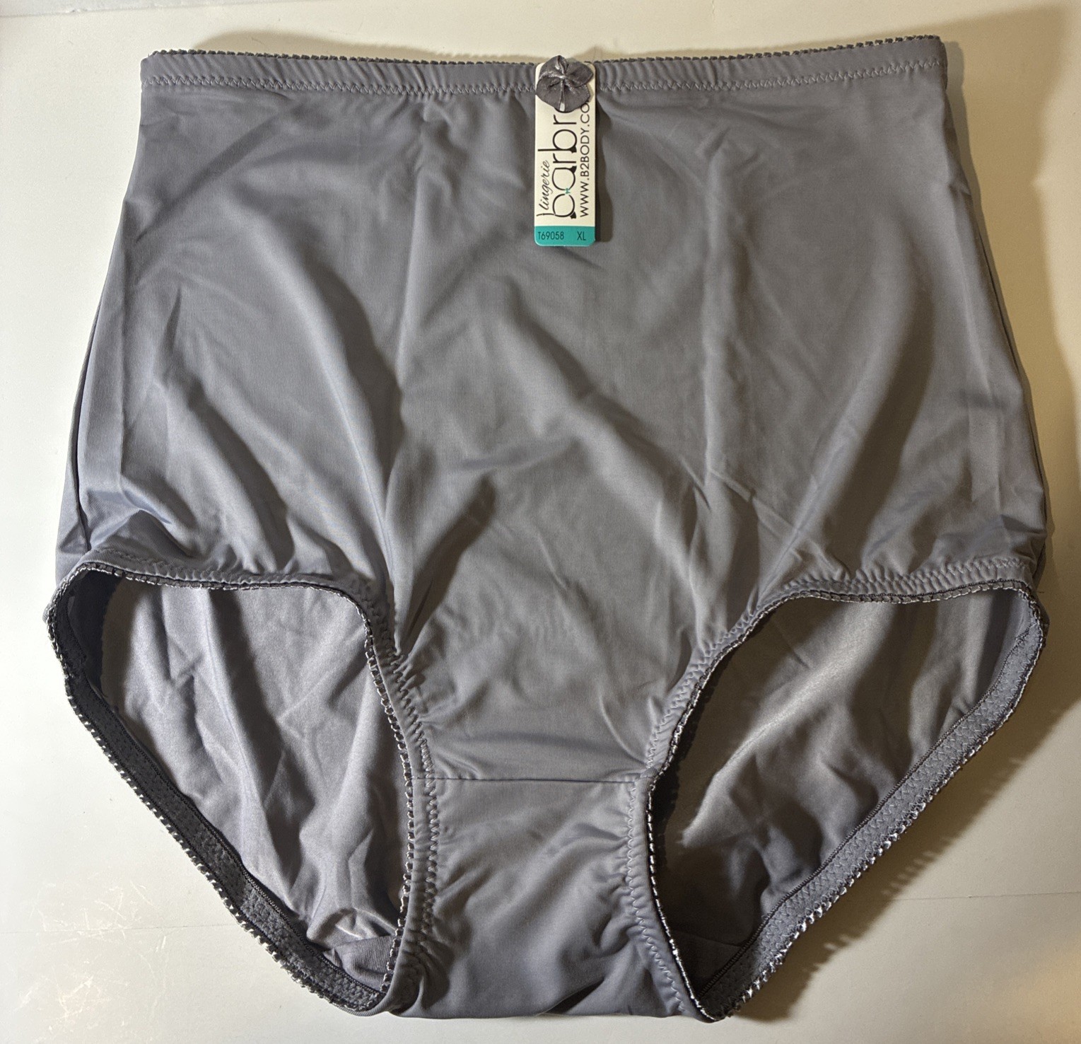 Barbra Panties High Waist Gray Nylon Elastane Size- XL