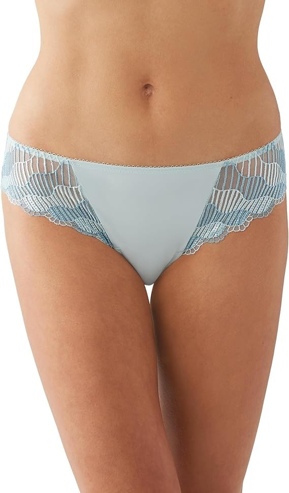 WACOAL #841117 LA FEMME MODERATE COVERAGE BIKINI PANTY, 8-XL, PASTEL BLUE, NWT
