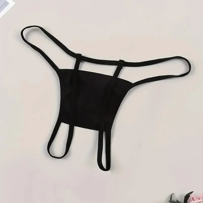 Open Crotch Thong Panties Mid Rise Letter Print Stretch Women’s Underwear