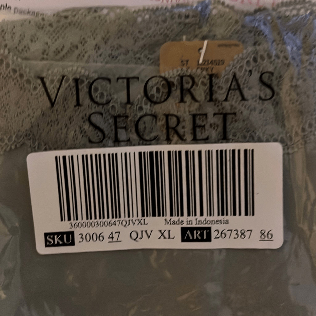Victoria’s Secret, pink, no-show, cheekster panty. Size XL Indonesia, green with