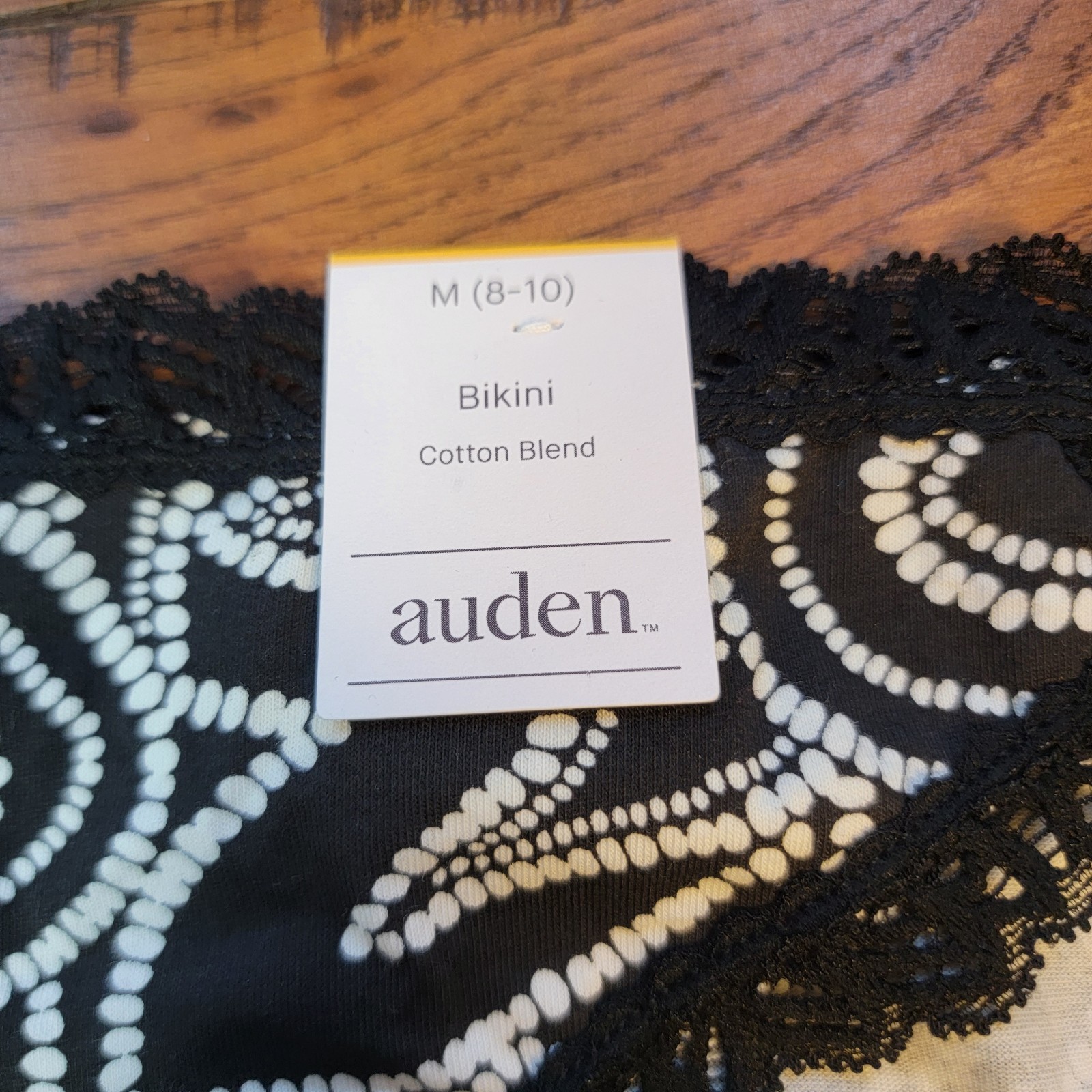 (3) Auden Womens Medium (8-10) Cotton Bikini Underwear Target M Black White Lace