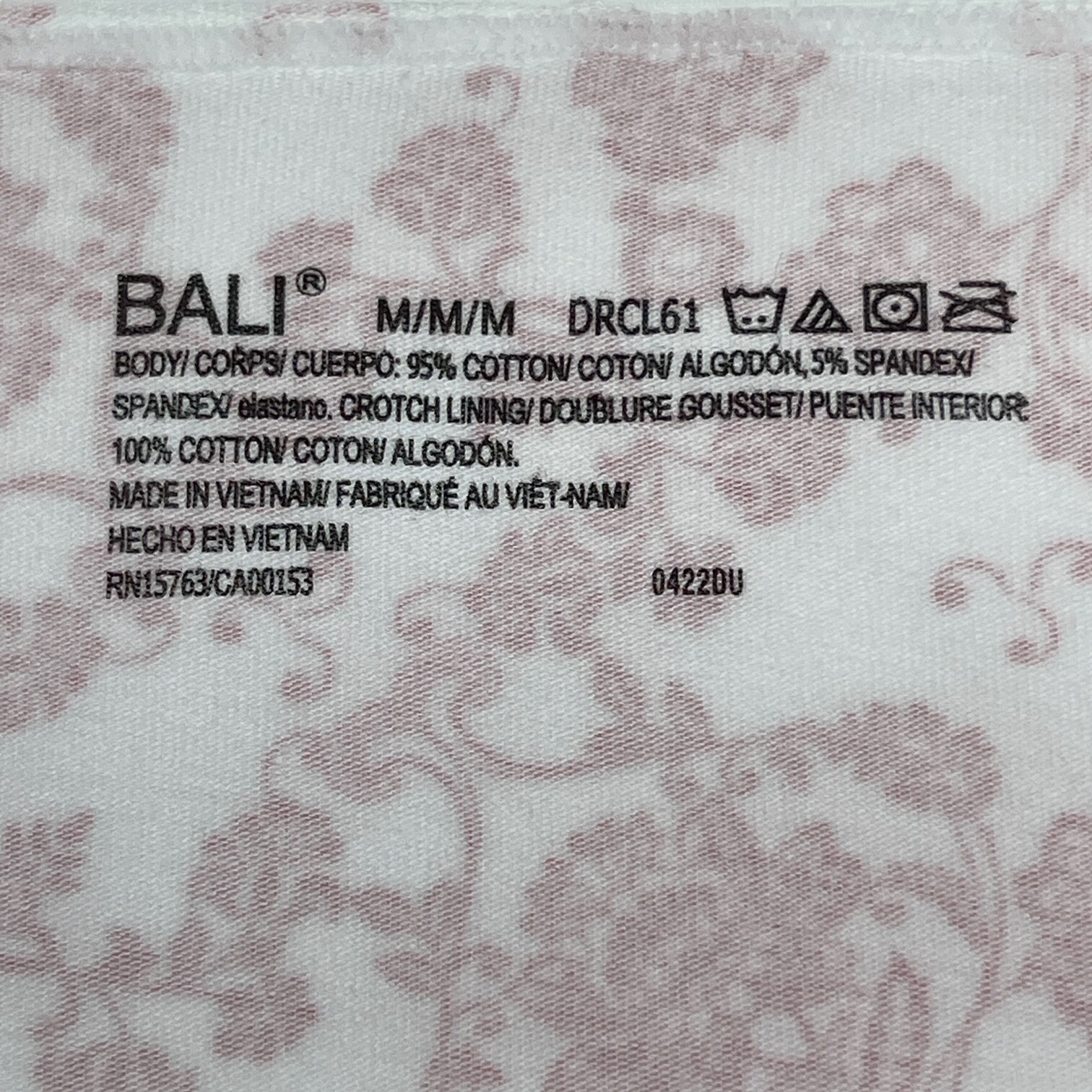 Bali Brief Panties 5 Pair Cotton Stretch Underwear Tan Pink Mesh Band DRCL61 ‘