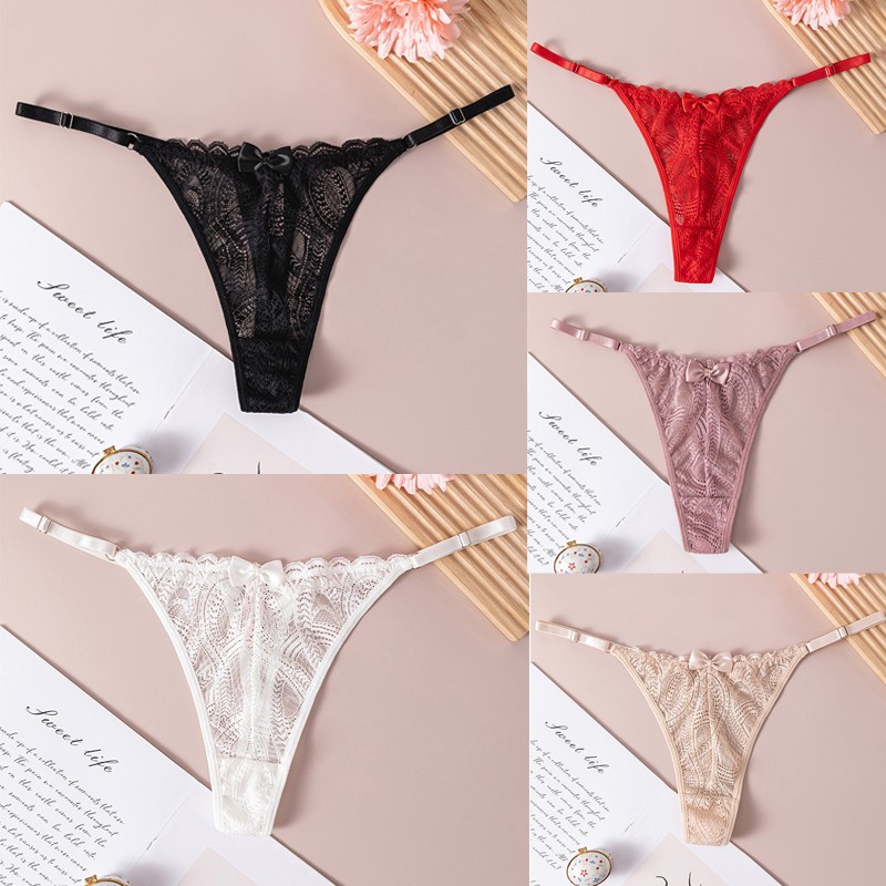5 Pack Lot Sexy Womens Lace Panties Thongs Underwear See Through Lingeries Brief